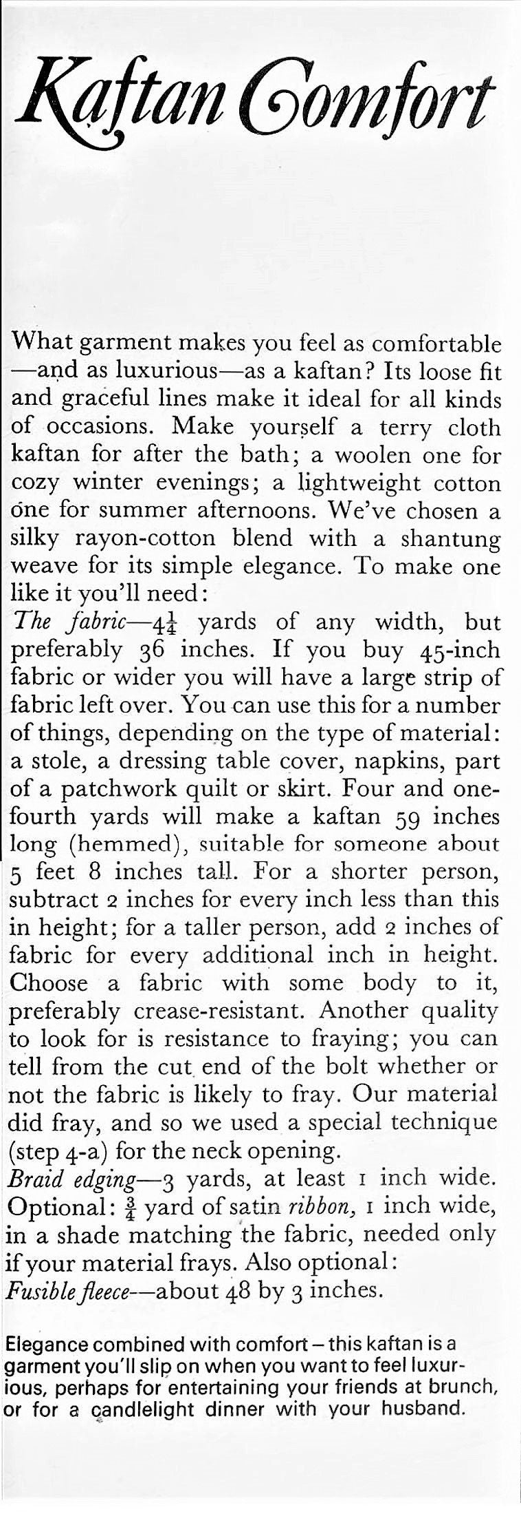 Vintage Sewing Pattern Womens Retro Kaftan Lounge Dress PDF Instant Digital Download Groovy Boho Loose Luxurious Caftan
