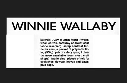 Vintage Sewing Pattern 18" Plush Wallaby Soft Stuffed Toy PDF Instant Digital Download Sewn Cute Australian Animal