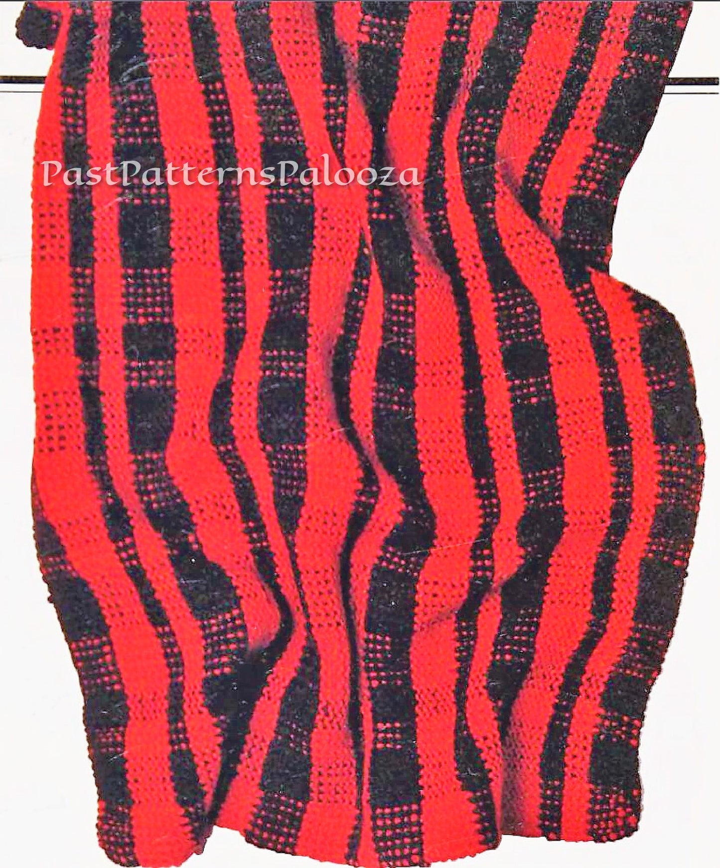 Vintage Knitting Pattern Buffalo Plaid Afghan Tartan Blanket PDF Instant Digital Download Throw Cover Circular Needle 12 Ply