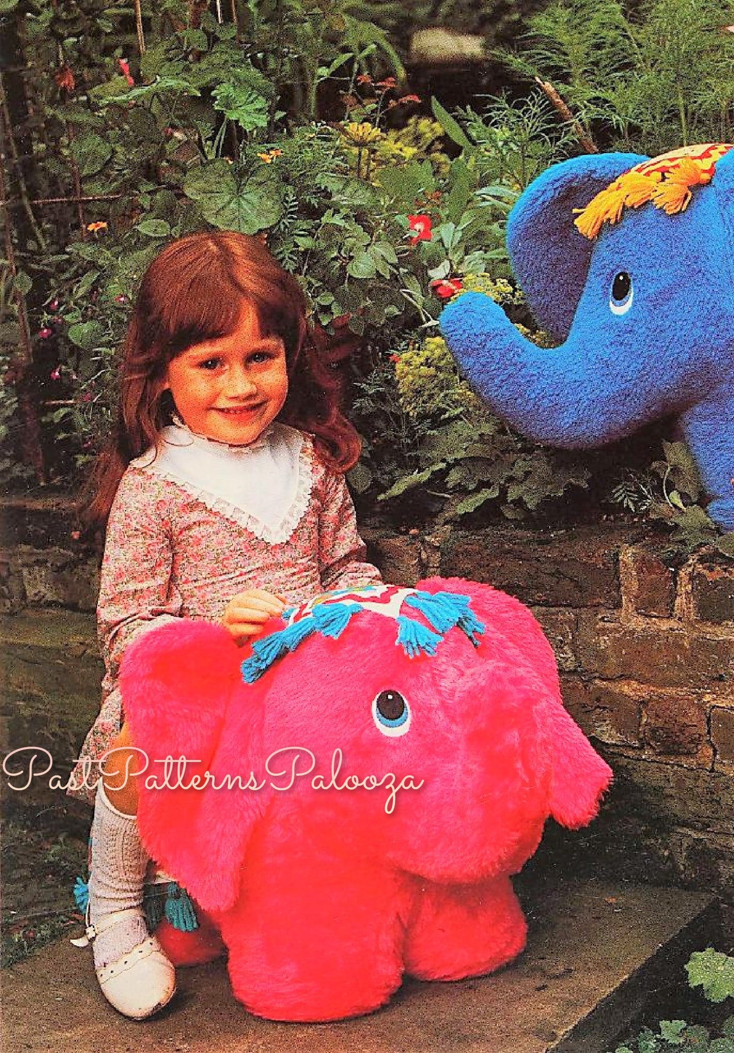 Vintage Sewing Pattern 17" Large Elephant Soft Toy Doll Plush Faux Fur Fabric PDF Instant Digital Download Sit Upon Stuffed Animal