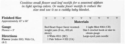 Vintage Crochet Pattern Mini Daisy and Leaf Motif Afghan PDF Instant Digital Download Floral Daisies Blanket 45x60 10 Ply