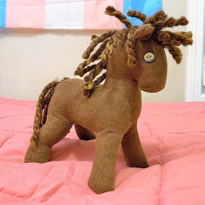 Vintage Sewing Pattern 7" Denim Fabric Pony Horse Soft Sculpture Toy Doll PDF Instant Digital Download Cute Stuffed Steed w Stable Blanket