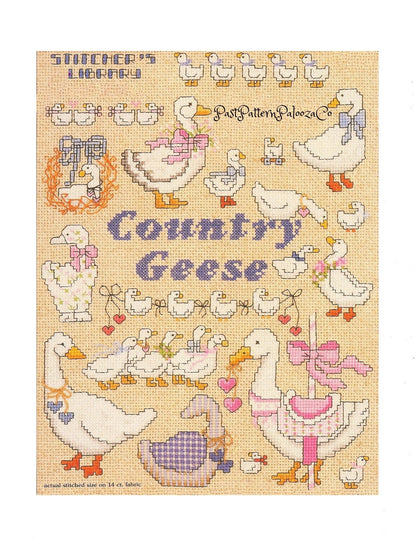 Vintage Cross Stitch Patterns Cute Country Geese Motifs PDF Instant Digital Download Embroidery Goose Gaggle Designs A1
