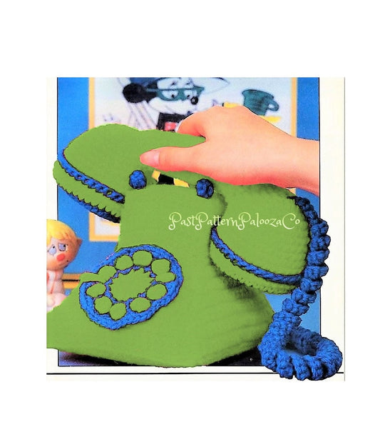 Vintage Crochet Pattern Rotary Dial Phone Old Fashioned Telephone Amigurumi PDF Instant Digital Download Plush Novelty Toy with Sound 4 Ply
