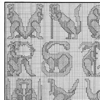 Vintage Cross Stitch Pattern Dinosaur Alphabet Font ABCs PDF Instant Digital Download Fun Prehistoric Letters Embroidery