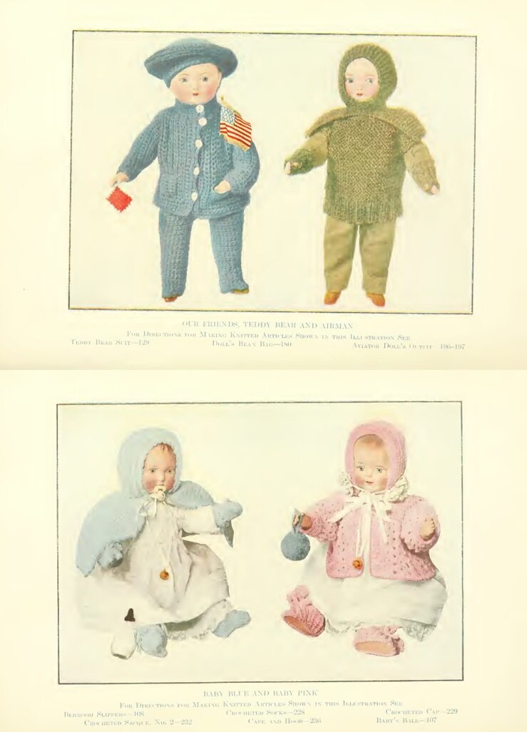 Vintage Knit & Crochet Patterns 18" Dolls The Mary Frances Knitting and Crocheting Book Printable PDF Instant Digital Download Storybook
