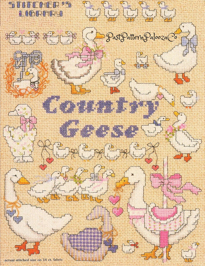 Vintage Cross Stitch Patterns Cute Country Geese Motifs PDF Instant Digital Download Embroidery Goose Gaggle Designs A1