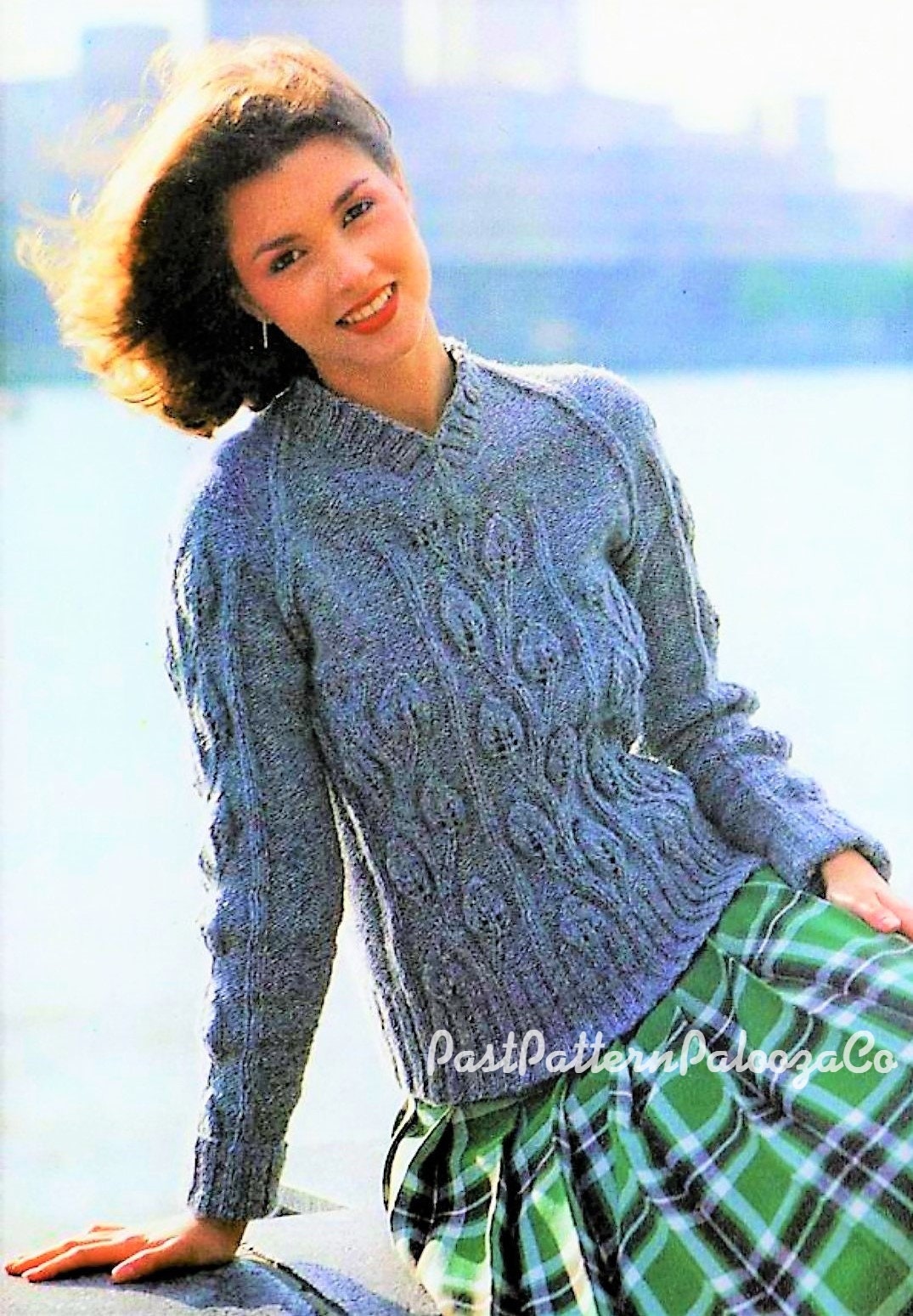 Vintage Knitting Pattern Womens Pretty Embossed Leaf Sweater PDF Instant Digital Download Leaves Panel Pullover Jumper 10 Ply
