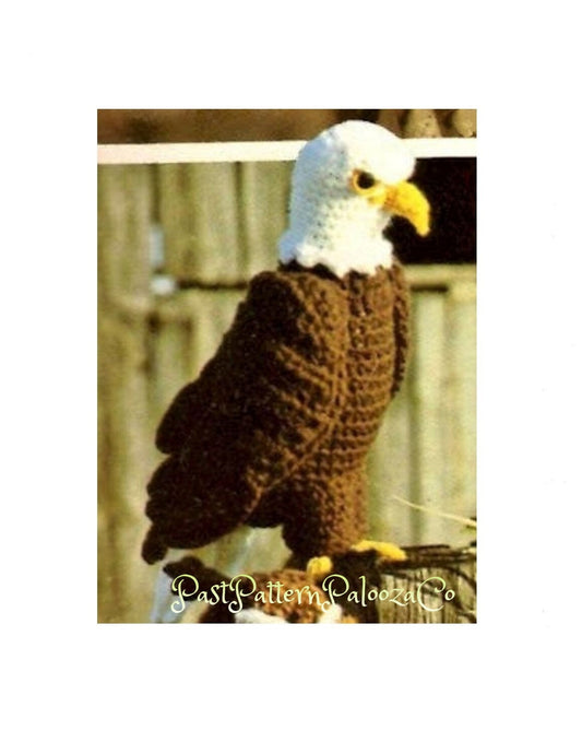 Vintage Crochet Pattern 15" Bald Eagle Bird Soft Toy Doll PDF Instant Digital Download Plush Amigurumi Stuffed American Eagle 4 Ply