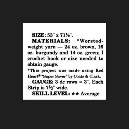 Vintage Crochet Pattern Lace Autumn Elegance PDF Instant Digital Download Beautiful Lacy Cable Paneled Blanket 53x71 10 Ply