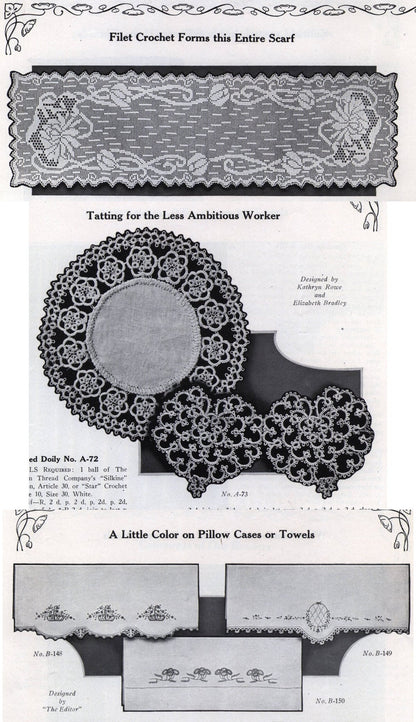 Antique Star Needlework Journal Vol. 10 No. 2 1925 Filet Crochet Lace Embroidery Cross Stitch PDF Instant Digital Download Book eBook