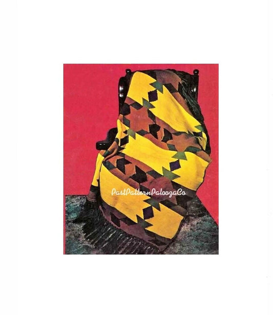 Vintage Crochet Pattern Indian Sands Stars Navajo Afghan Blanket PDF Instant Digital Download Southwestern Aztec Indigenous Design 10 Ply