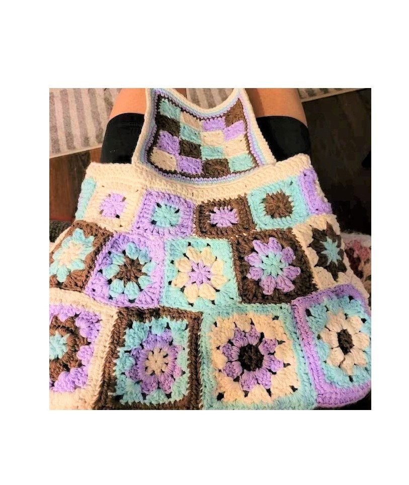 Vintage Crochet Pattern Toddler Girl Granny Square Pinafore Dress PDF Instant Digital Download Scrap Yarn 2 4 5 Years 10 Ply