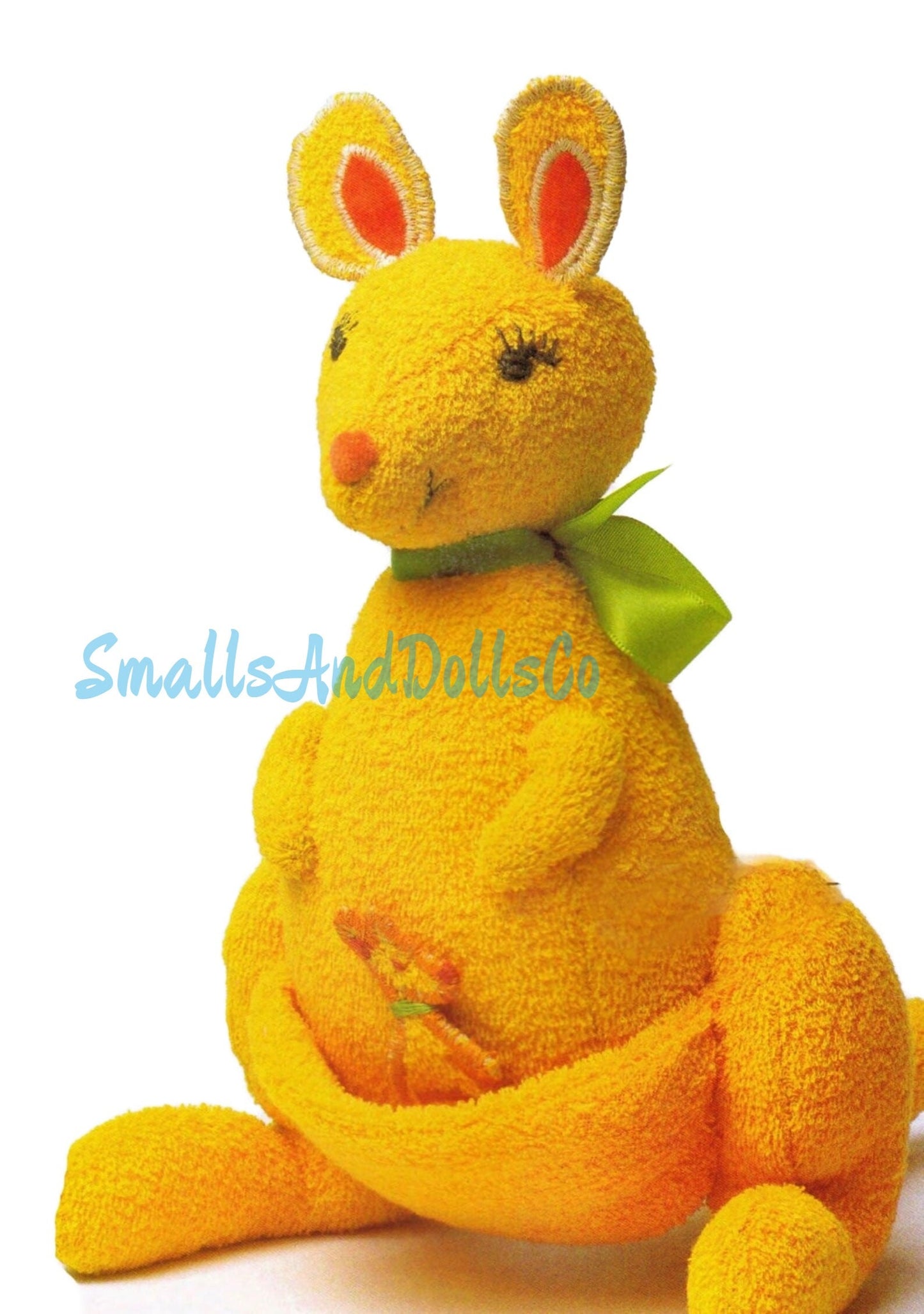 Vintage Sewing Pattern 9" Kangaroo Soft Terry Fabric Toy Doll PDF Instant Digital Download Cute Retro Mama and Joey