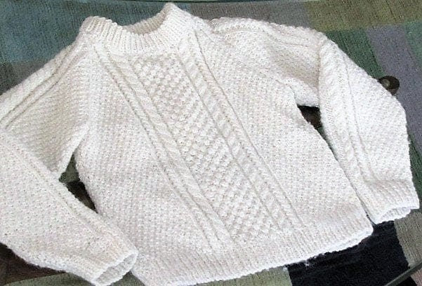 Vintage Knitting Pattern Baby Toddler Childrens Aran Paneled Pullover Sweaters Jumpers PDF Instant Digital Download 9m-9yrs DK 10 Ply