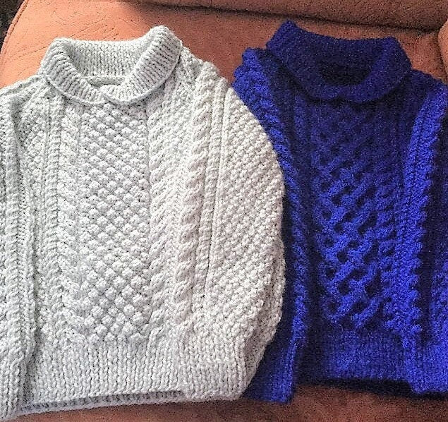 Vintage Knitting Pattern Baby Toddler Childrens Aran Paneled Pullover Sweaters Jumpers PDF Instant Digital Download 9m-9yrs DK 10 Ply