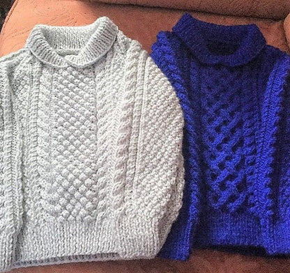 Vintage Knitting Pattern Baby Toddler Childrens Aran Paneled Pullover Sweaters Jumpers PDF Instant Digital Download 9m-9yrs DK 10 Ply