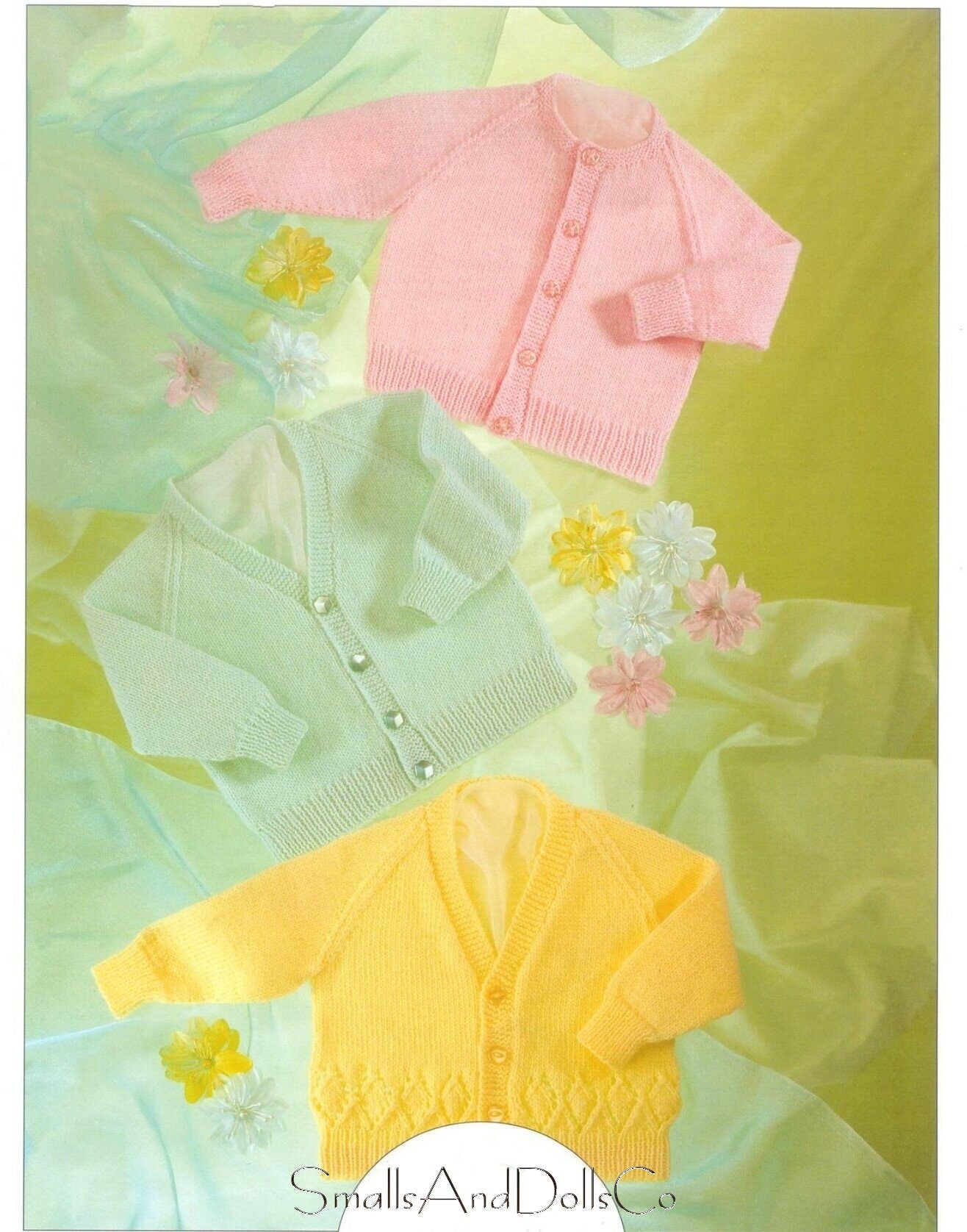 Vintage Knitting Pattern Baby to Child Classic Simple Cardigan  Sweaters Jumpers 3 Styles PDF Instant Digital Download Preemie - 2 yrs 4 Ply
