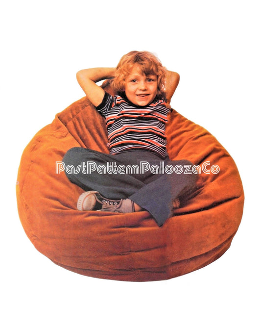 Vintage Childs Cushion Chair Sewing Pattern Corduroy Fabric PDF Instant Digital Download Retro 70s Design