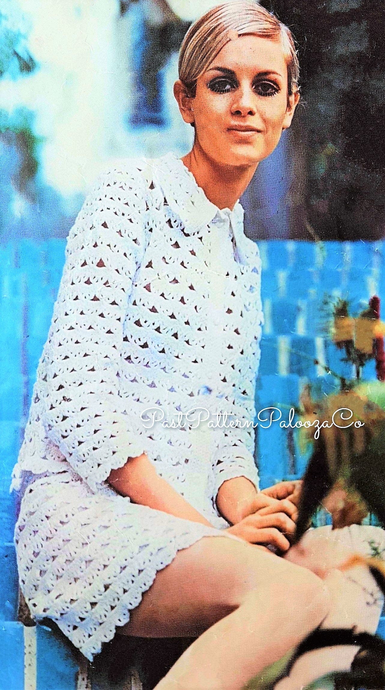 Vintage Quick Crochet Pattern Womens Twiggy Lace Shell Suit Jacket Skirt Set PDF Instant Digital Download 60s Easy Beginners Outfit