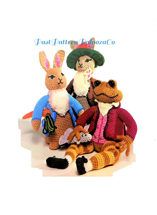 Vintage Crochet Pattern 11 Peter Rabbit and Friends Soft Toy Dolls PDF Instant Digital Download Amigurumi Animals 10 Ply