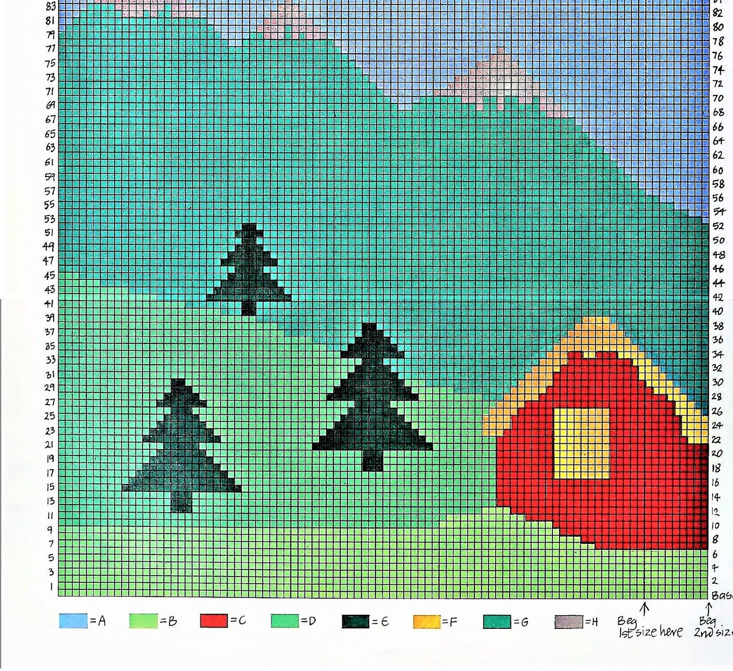 Vintage Crochet Pattern Northern Mountains Picture Sweater Winter and Summer Scene Versions PDF Instant Digital Download Unisex DK