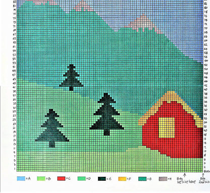 Vintage Crochet Pattern Northern Mountains Picture Sweater Winter and Summer Scene Versions PDF Instant Digital Download Unisex DK