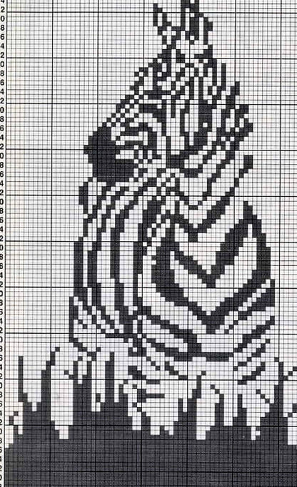 Vintage Crochet Pattern Zebra Afghan PDF Instant Digital Download Wild Animal Jungle Africa Safari Blanket or Wall Hanging 46x61 10 Ply
