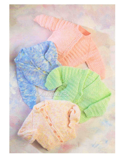 Vintage Knitting Pattern Baby to Child Plain and Patterned Cardigan Sweaters PDF Instant Digital Download 0-6 yrs DK 8 Ply