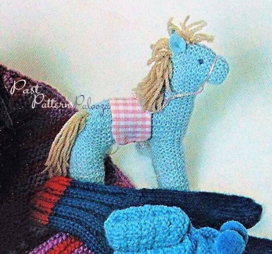 Vintage Knitting Pattern Garter Stitch Pony Horse Soft Plush Toy 1976 PDF Instant Digital Download Easy Beginners Animal Amigurumi