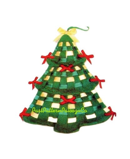 Vintage Sewing Pattern Ribbon Woven Felt Christmas Ornaments PDF Instant Digital Download Classic Tree Trim 4 Designs