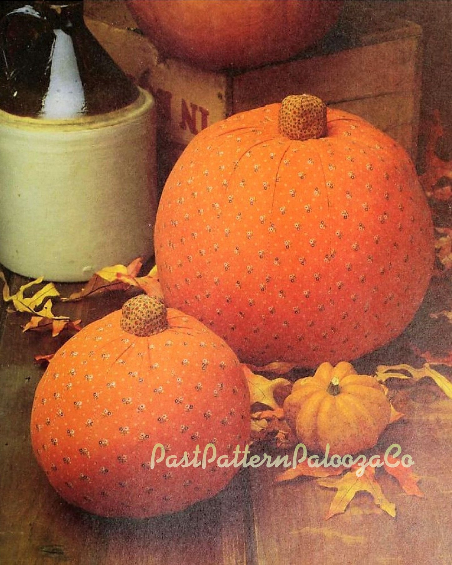Vintage Sewing Pattern Calico Fabric Pumpkins Gourds Squash PDF Instant Download Soft Sculpture Veggies