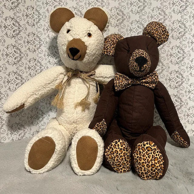 Vintage Sewing Pattern 24" Plush Traditional Classic Teddy Bear PDF Instant Digital Download Sewn Soft Toy Faux Fur Leather Paws