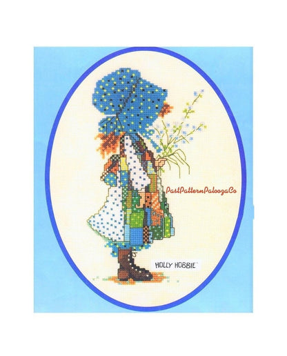 Vintage Cross Stitch Pattern Classic Holly Hobbie 1980 PDF Instant Digital Download Embroidery Sunbonnet Prairie Girl