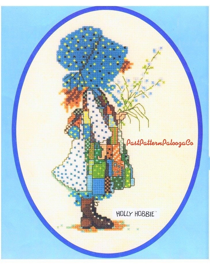 Vintage Cross Stitch Pattern Classic Holly Hobbie 1980 PDF Instant Digital Download Embroidery Sunbonnet Prairie Girl