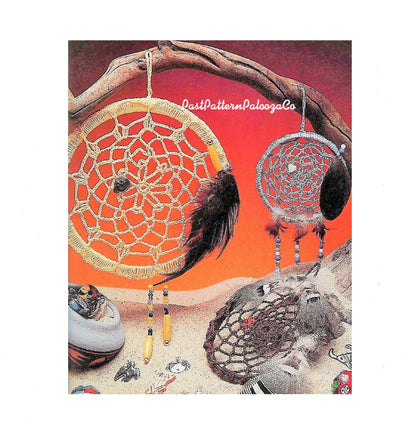 Vintage Crochet Pattern Lacy Dreamcatchers Window Wall Hangings 3 Sizes PDF Instant Digital Download Cotton Thread