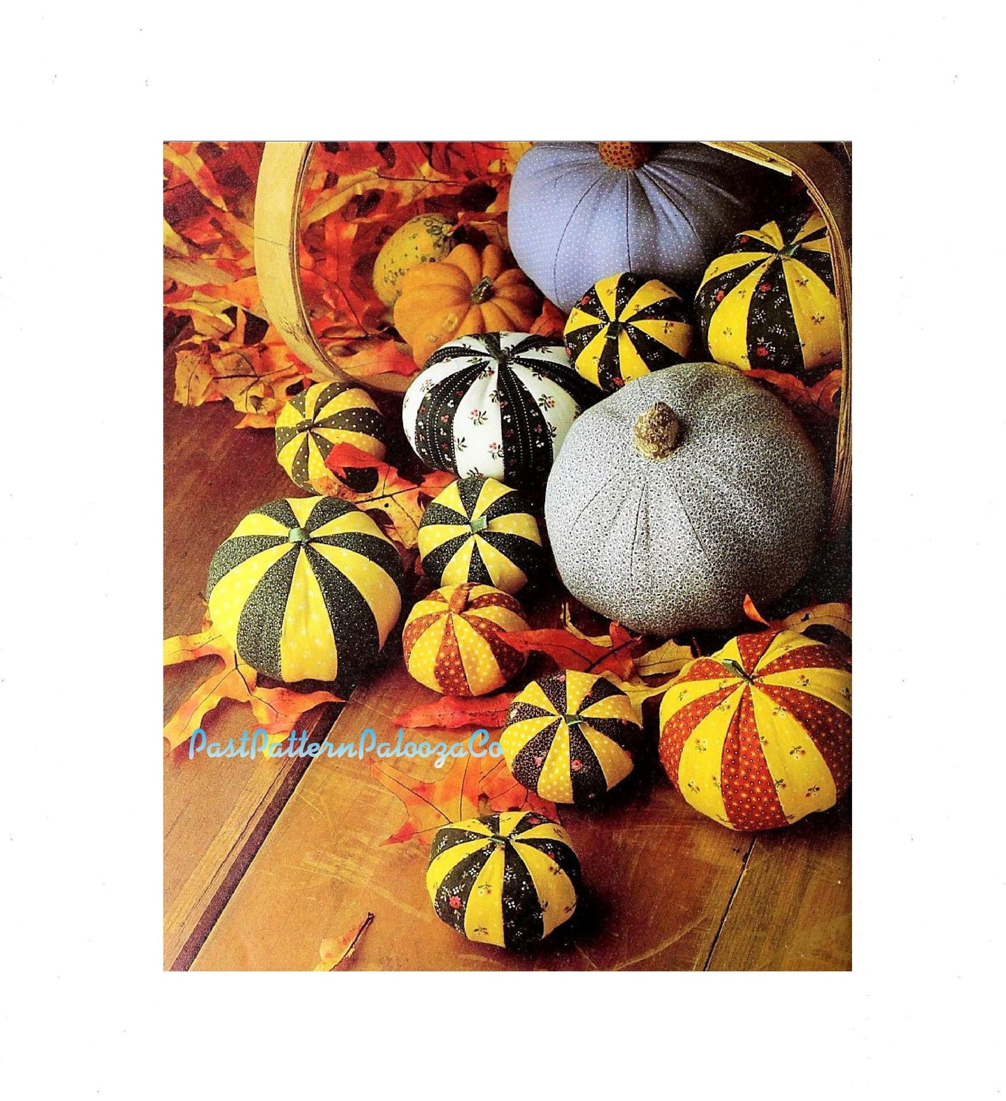 Vintage Sewing Pattern Calico Fabric Pumpkins Gourds Squash PDF Instant Download Soft Sculpture Veggies