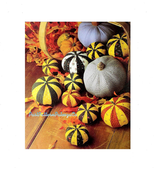 Vintage Sewing Pattern Calico Fabric Pumpkins Gourds Squash PDF Instant Download Soft Sculpture Veggies