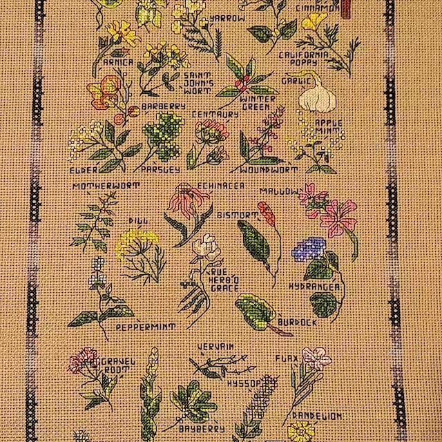 Vintage Cross Stitch Patterns Mini Herbs Spices Medicinal Plants Flowers Motifs PDF Instant Digital Download Embroidery Natural Remedies A1