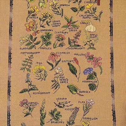 Vintage Cross Stitch Patterns Mini Herbs Spices Medicinal Plants Flowers Motifs PDF Instant Digital Download Embroidery Natural Remedies A1