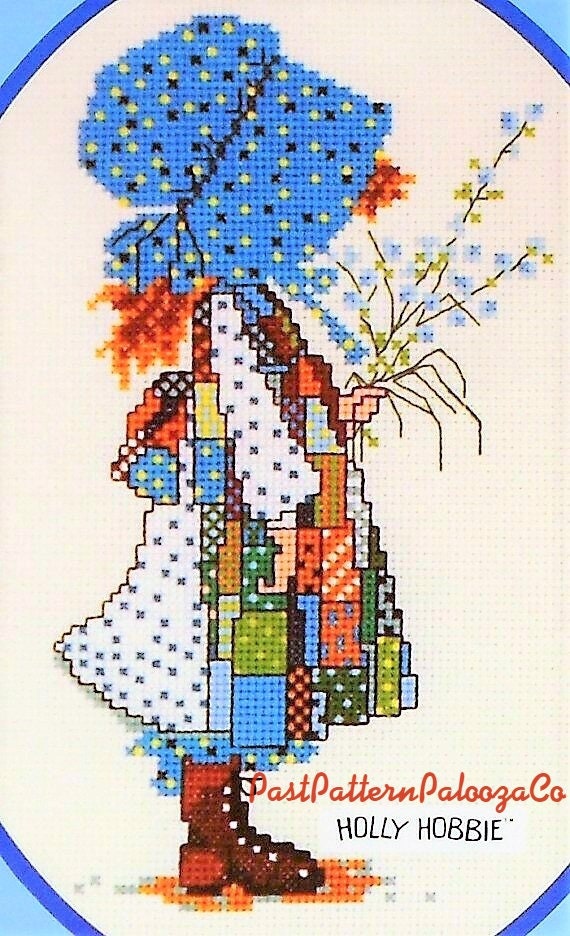 Vintage Cross Stitch Pattern Classic Holly Hobbie 1980 PDF Instant Digital Download Embroidery Sunbonnet Prairie Girl