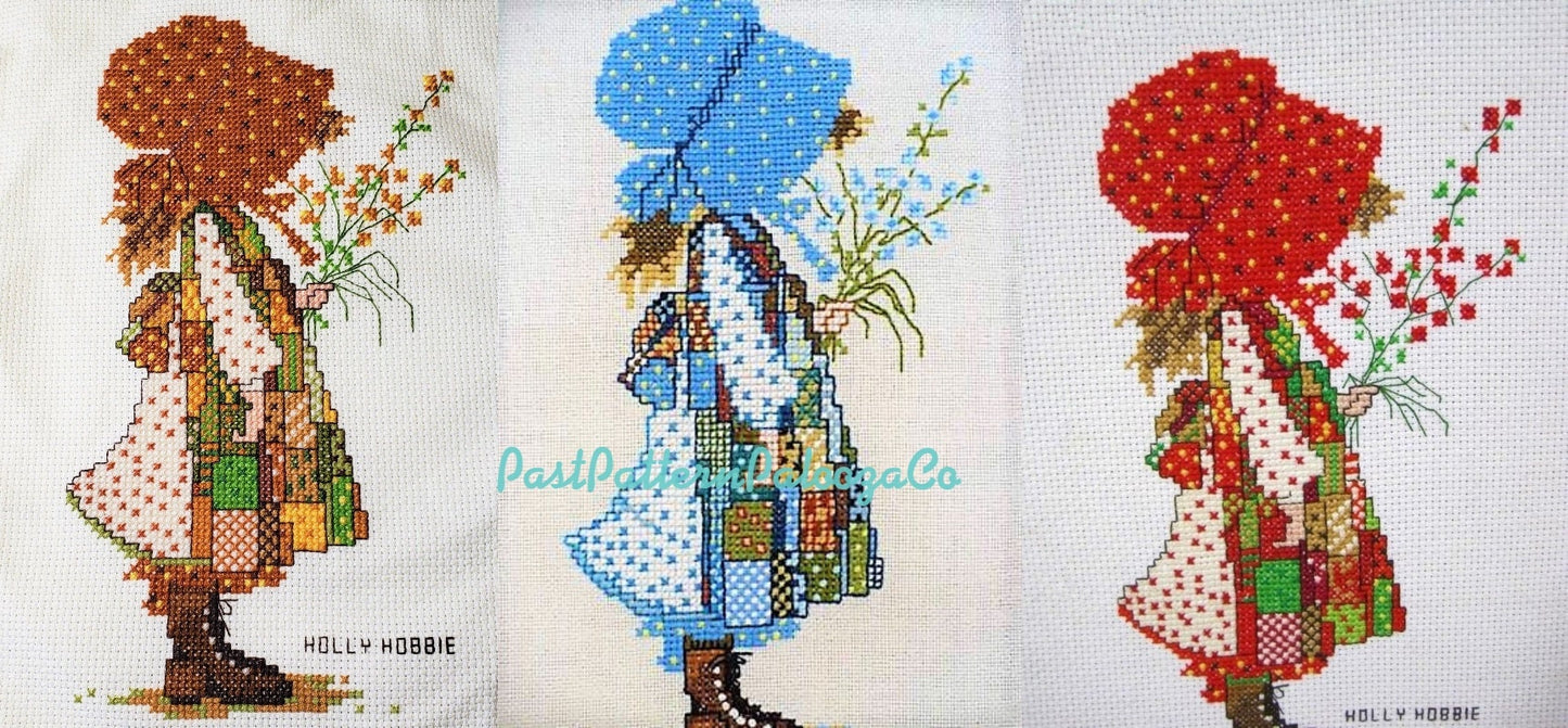 Vintage Cross Stitch Pattern Classic Holly Hobbie 1980 PDF Instant Digital Download Embroidery Sunbonnet Prairie Girl
