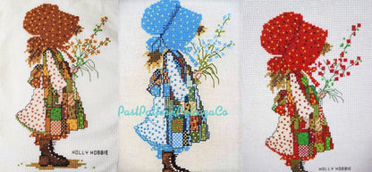 Vintage Cross Stitch Pattern Classic Holly Hobbie 1980 PDF Instant Digital Download Embroidery Sunbonnet Prairie Girl