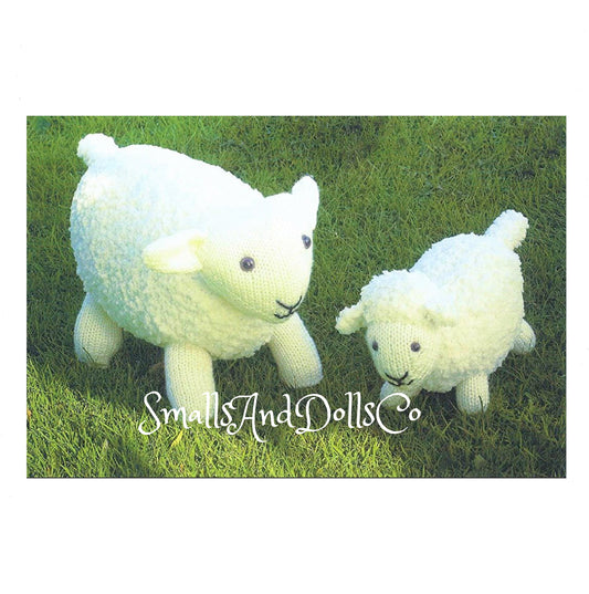 Vintage Knitting Pattern Knit Sheep and Lamb PDF Instant Digital Download Animal Amigurumi Ewe and Baby Soft Toys