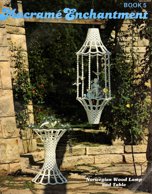 Vintage Macrame Enchantment Book 5 Retro 1970s Macrame Patterns PDF Instant Download Fancy Hanging Tables Lamps Furniture Home Decor