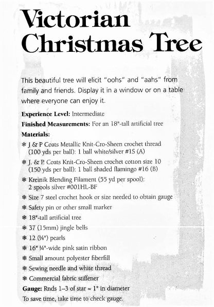 Vintage Crochet Pattern Mini 18" Victorian Christmas Tree Trimmings PDF Instant Digital Download Table Top Tree Skirt Garland Ornaments