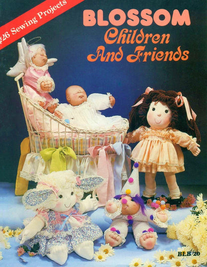 Vintage Sewing Patterns Soft Sculpture Toy Dolls Clowns Animals with Outfits PDF Instant Digital Download Cute Sculptured Dolls