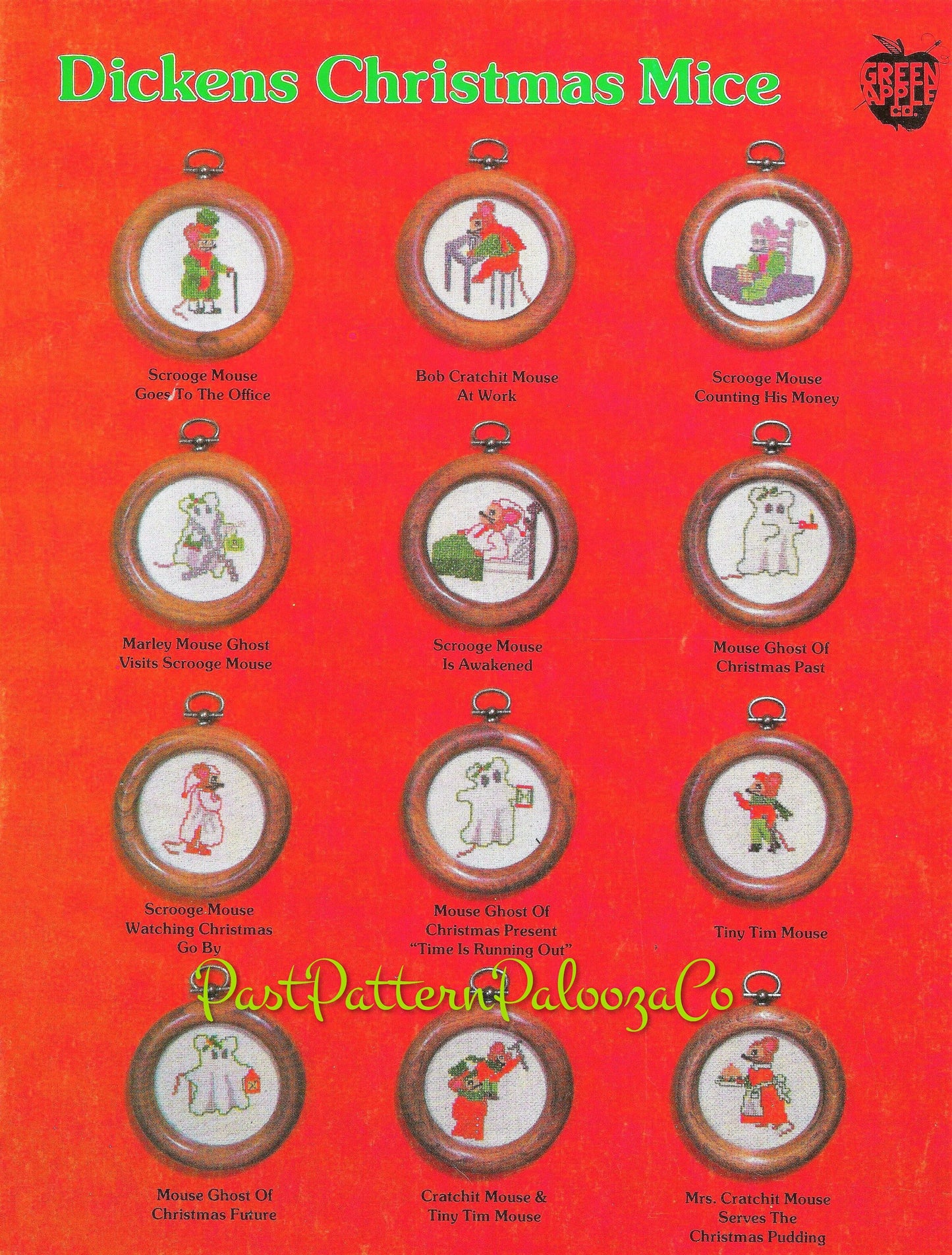 Vintage Cross Stitch Patterns 12 Dickens Christmas Mice Ornaments PDF Instant Digital Download A Christmas Carol Mouse Designs