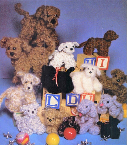 Vintage Crochet Pattern Mini Scottie Dog Puppies Amigurumi in 5 Sizes PDF Instant Digital Download Miniature Soft Toy Dolls