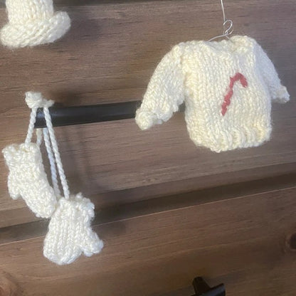 Vintage Knitting Pattern Mini Miniature Christmas Sweater Hat Mitts Ornaments PDF Instant Digital Download Tree Trim Gift Toppers 5 Ply